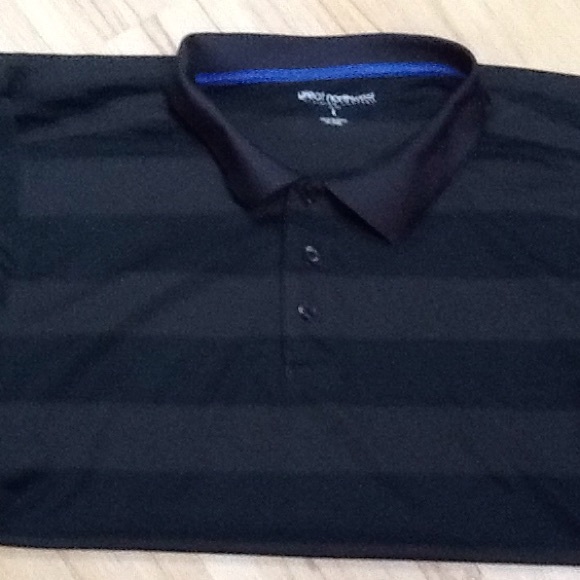 Great Northwest Black Grey Stripe Polo Golf Shirt - Picture 7 of 7